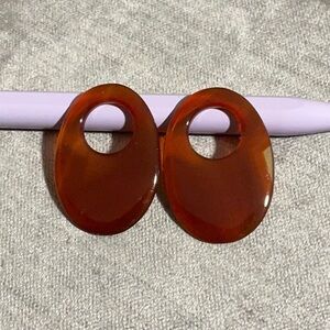 Red Cornelian Oval Polished Disc Earring Charms